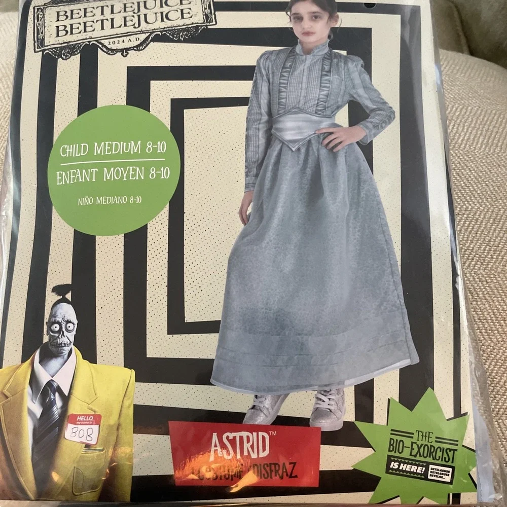 Astrid Costume Beetlejuice Beetlejuice Child Medium Size 8-10 Dress W Att Belt - Picture 2 of 7